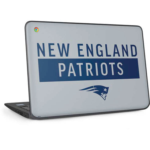 NFL New England Patriots Grey Performance Series HP Chromebook Skin