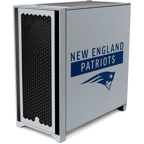 NFL New England Patriots Grey Performance Series Corsair 4000D Tempered Glass Mid-Tower ATX Case Skin