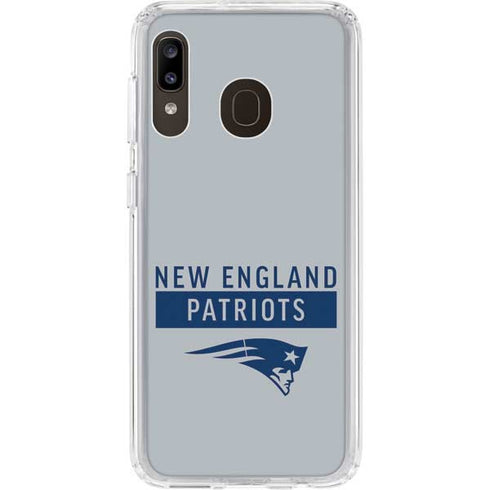 NFL New England Patriots Grey Performance Series Galaxy A20 Clear Case