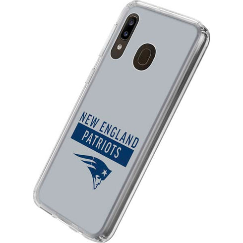 NFL New England Patriots Grey Performance Series Galaxy A20 Clear Case