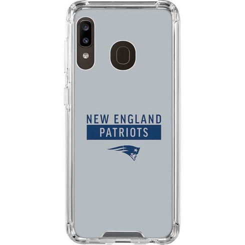 NFL New England Patriots Grey Performance Series Galaxy A30 Clear Case