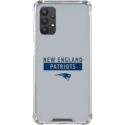 NFL New England Patriots Grey Performance Series Galaxy A32 5G Clear Case