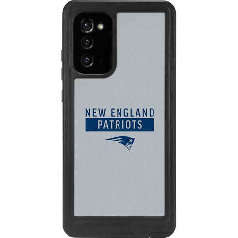 NFL New England Patriots Grey Performance Series Galaxy Note20 5G Waterproof Case