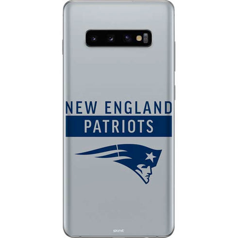 NFL New England Patriots Grey Performance Series Galaxy S10 Plus Skin