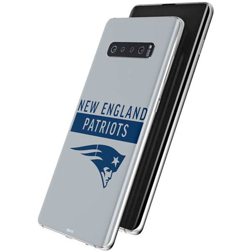NFL New England Patriots Grey Performance Series Galaxy S10 Plus Skin