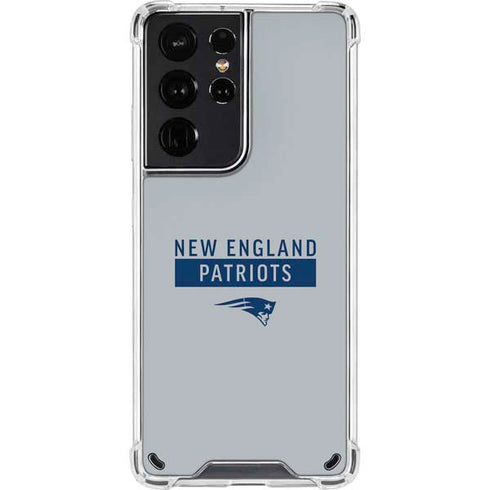 NFL New England Patriots Grey Performance Series Galaxy S21 Ultra 5G Clear Case