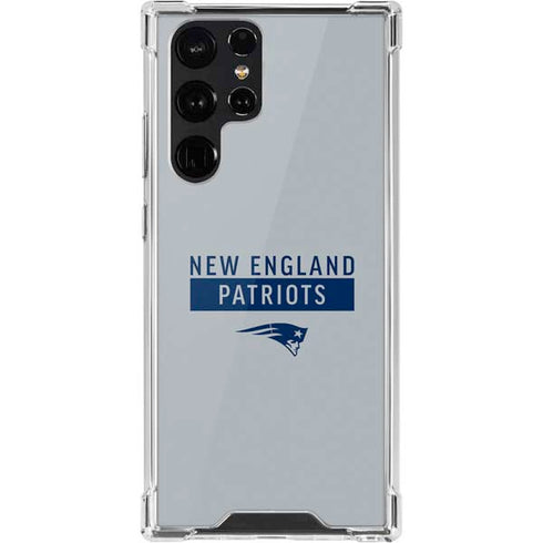 NFL New England Patriots Grey Performance Series Galaxy S22 Ultra Clear Case
