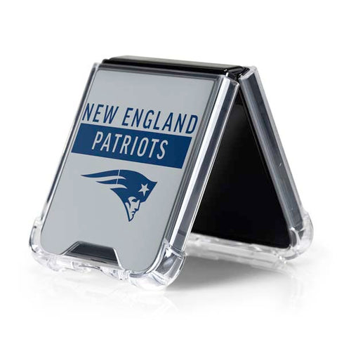 NFL New England Patriots Grey Performance Series Galaxy Z Flip5 5G Clear Case