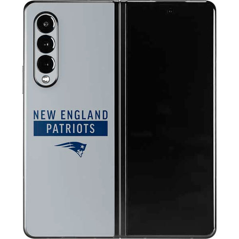 NFL New England Patriots Grey Performance Series Galaxy Z Fold3 5G Skin