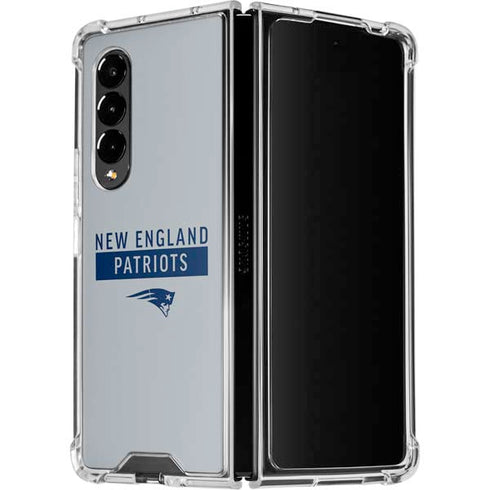 NFL New England Patriots Grey Performance Series Galaxy Z Fold4 5G Clear Case