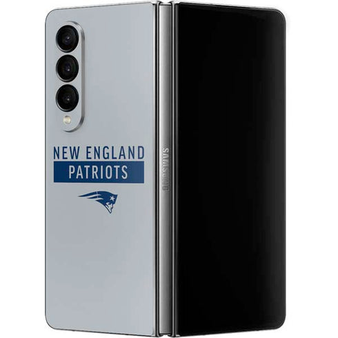 NFL New England Patriots Grey Performance Series Galaxy Z Fold4 5G Skin
