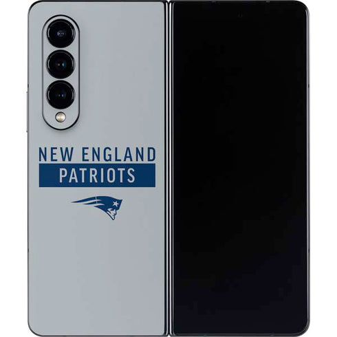NFL New England Patriots Grey Performance Series Galaxy Z Fold4 5G Skin