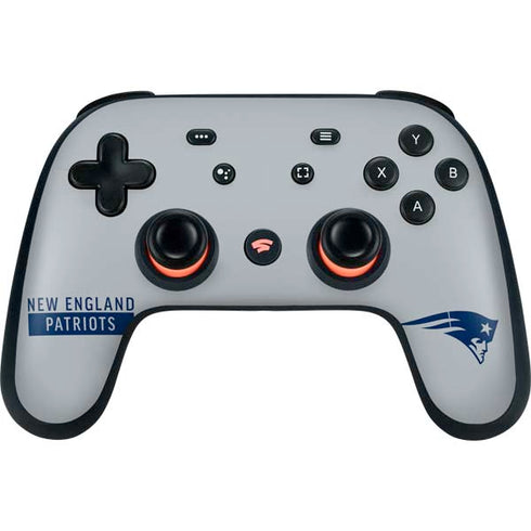 NFL New England Patriots Grey Performance Series Google Stadia Controller Skin