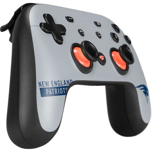 NFL New England Patriots Grey Performance Series Google Stadia Controller Skin