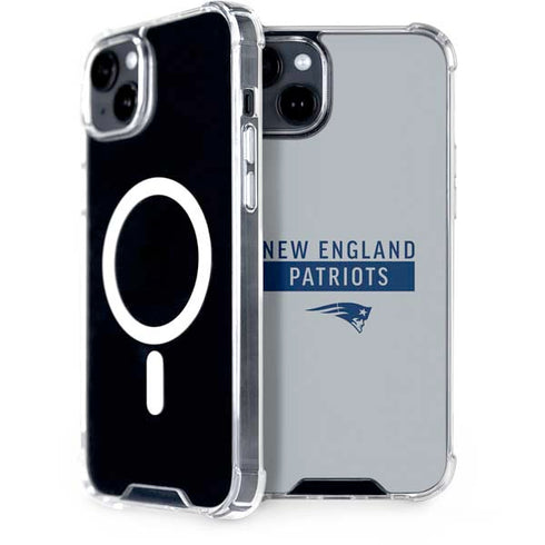 NFL New England Patriots Grey Performance Series iPhone 15 Plus MagSafe Case