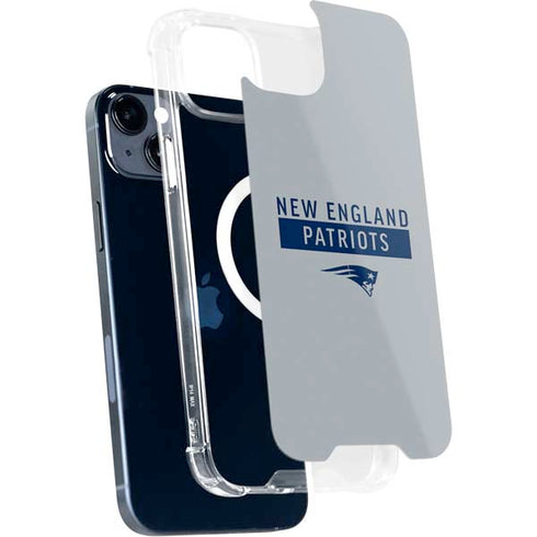NFL New England Patriots Grey Performance Series iPhone 15 Plus MagSafe Case