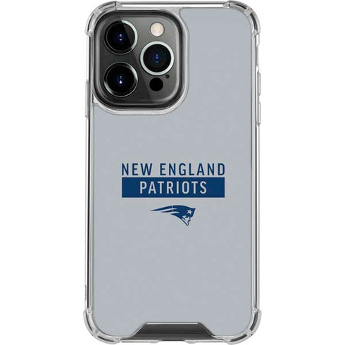 NFL New England Patriots Grey Performance Series iPhone 15 Pro Clear Case