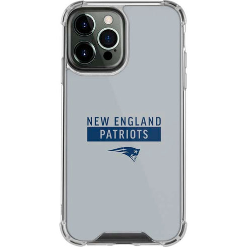 NFL New England Patriots Grey Performance Series iPhone 14 Pro Max Clear Case