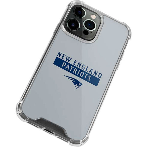 NFL New England Patriots Grey Performance Series iPhone 14 Pro Max Clear Case
