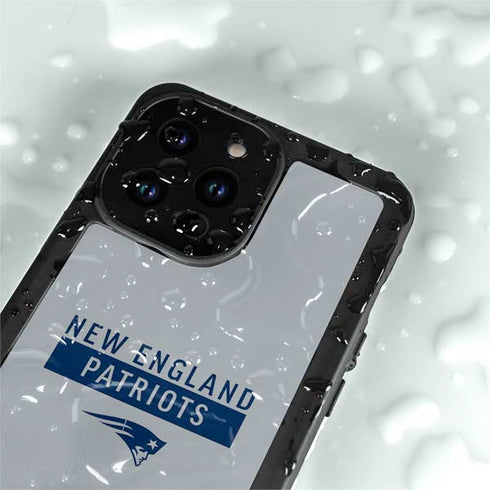 NFL New England Patriots Grey Performance Series iPhone 14 Pro Max Waterproof Case