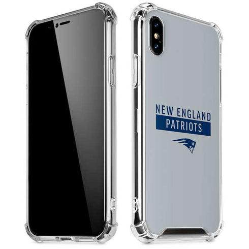 NFL New England Patriots Grey Performance Series iPhone XS Max Clear Case