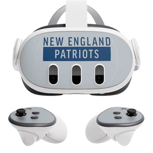 NFL New England Patriots Grey Performance Series Meta Quest 3 Skin