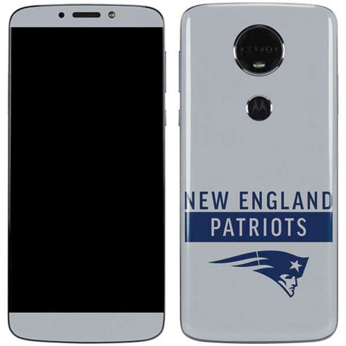 NFL New England Patriots Grey Performance Series Moto E5 Plus Skin