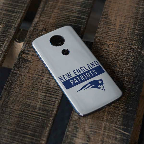 NFL New England Patriots Grey Performance Series Moto E5 Plus Skin