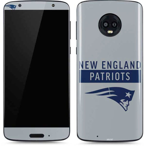 NFL New England Patriots Grey Performance Series Moto G6 Skin