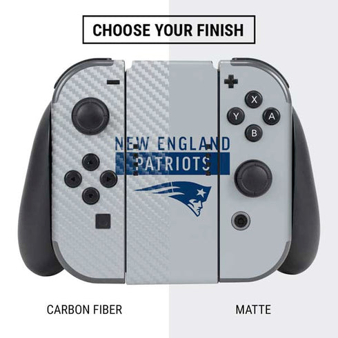 NFL New England Patriots Grey Performance Series Nintendo Switch Bundle Skin