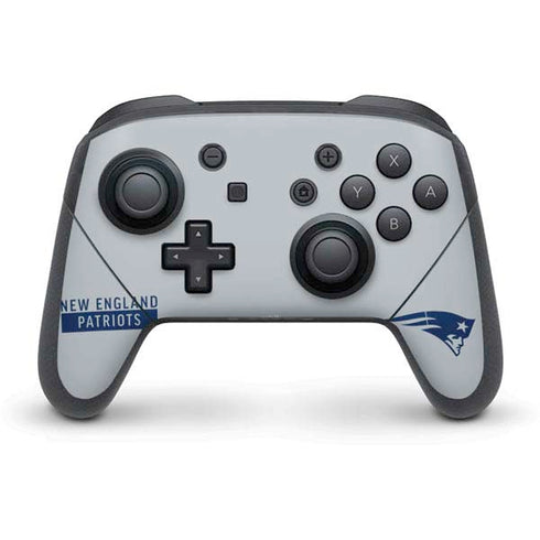 NFL New England Patriots Grey Performance Series Nintendo Switch Pro Controller Skin