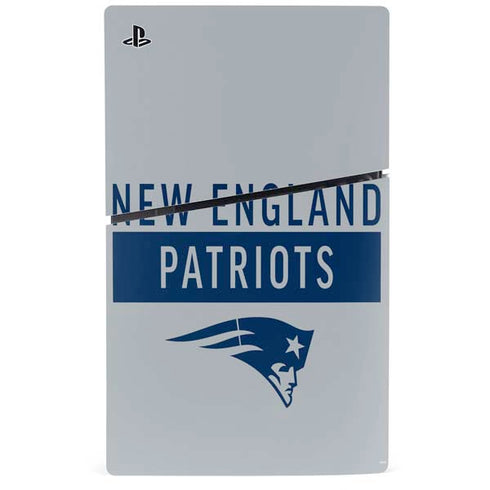 NFL New England Patriots Grey Performance Series PS5 Slim Disk Bundle Skin
