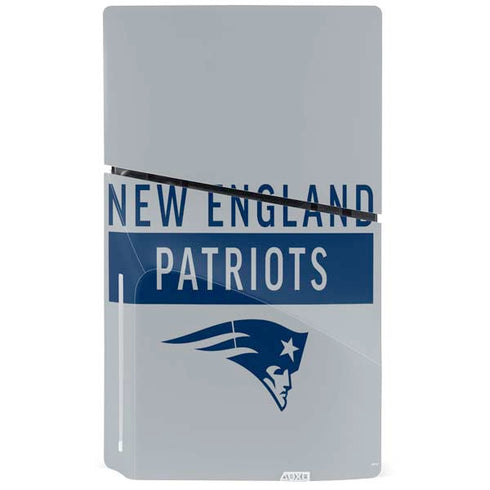 NFL New England Patriots Grey Performance Series PS5 Slim Disk Bundle Skin