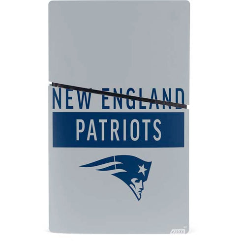 NFL New England Patriots Grey Performance Series PS5 Slim Digital Edition Bundle Skin
