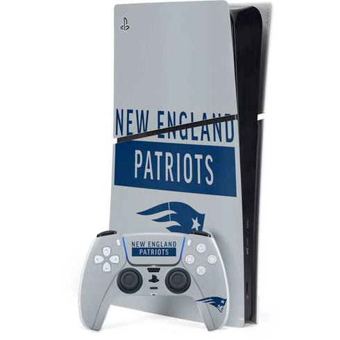 NFL New England Patriots Grey Performance Series PS5 Slim Digital Edition Console Skin