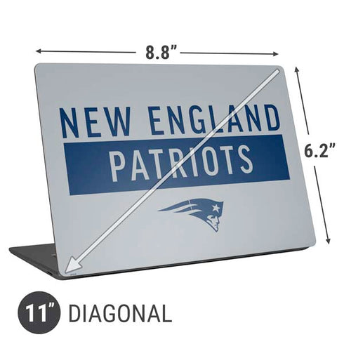 NFL New England Patriots Grey Performance Series Universal Laptop 11in (8.8 x 6.2in) Skin