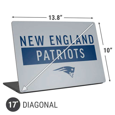 NFL New England Patriots Grey Performance Series Universal Laptop 17in (13.8 x 10in) Skin