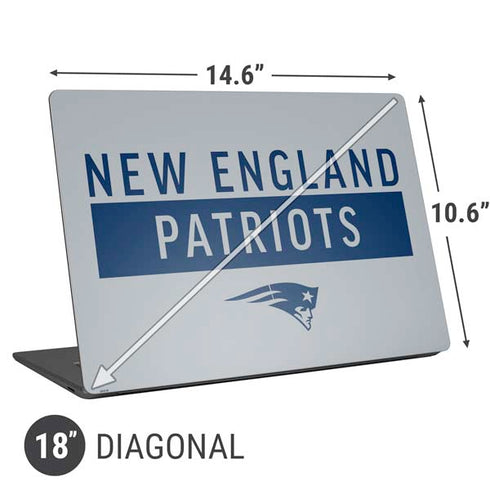 NFL New England Patriots Grey Performance Series Universal Laptop 18in (14.6 x 10.6in) Skin