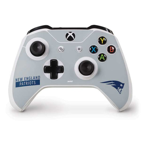 NFL New England Patriots Grey Performance Series Xbox One S Controller Skin