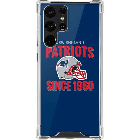 NFL New England Patriots Helmet Galaxy S22 Ultra Clear Case