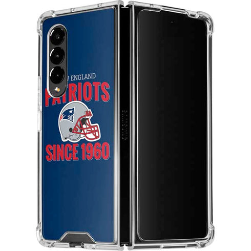 NFL New England Patriots Helmet Galaxy Z Fold4 5G Clear Case
