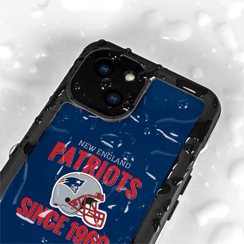 NFL New England Patriots Helmet iPhone 15 Waterproof Case