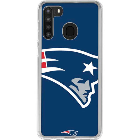 NFL New England Patriots Large Logo Galaxy A21 Clear Case
