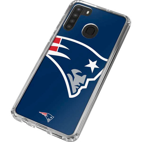 NFL New England Patriots Large Logo Galaxy A21 Clear Case