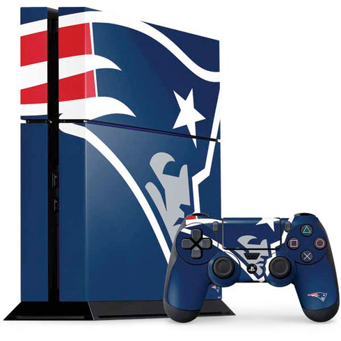NFL New England Patriots Large Logo PS4 Console and Controller Bundle Skin