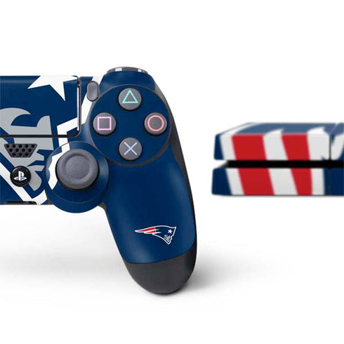 NFL New England Patriots Large Logo PS4 Console and Controller Bundle Skin