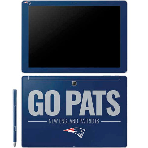 NFL New England Patriots Team Motto Galaxy Book 12in Skin