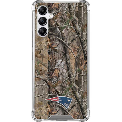 NFL New England Patriots Realtree AP Camo Galaxy A14 5G Clear Case