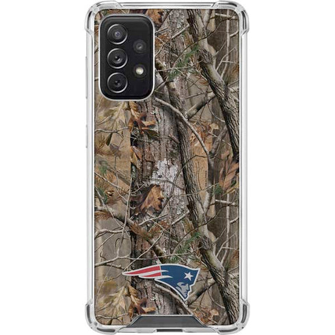 NFL New England Patriots Realtree AP Camo Galaxy A72 5G Clear Case