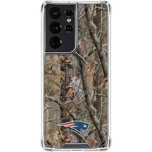 NFL New England Patriots Realtree AP Camo Galaxy S21 Ultra 5G Clear Case